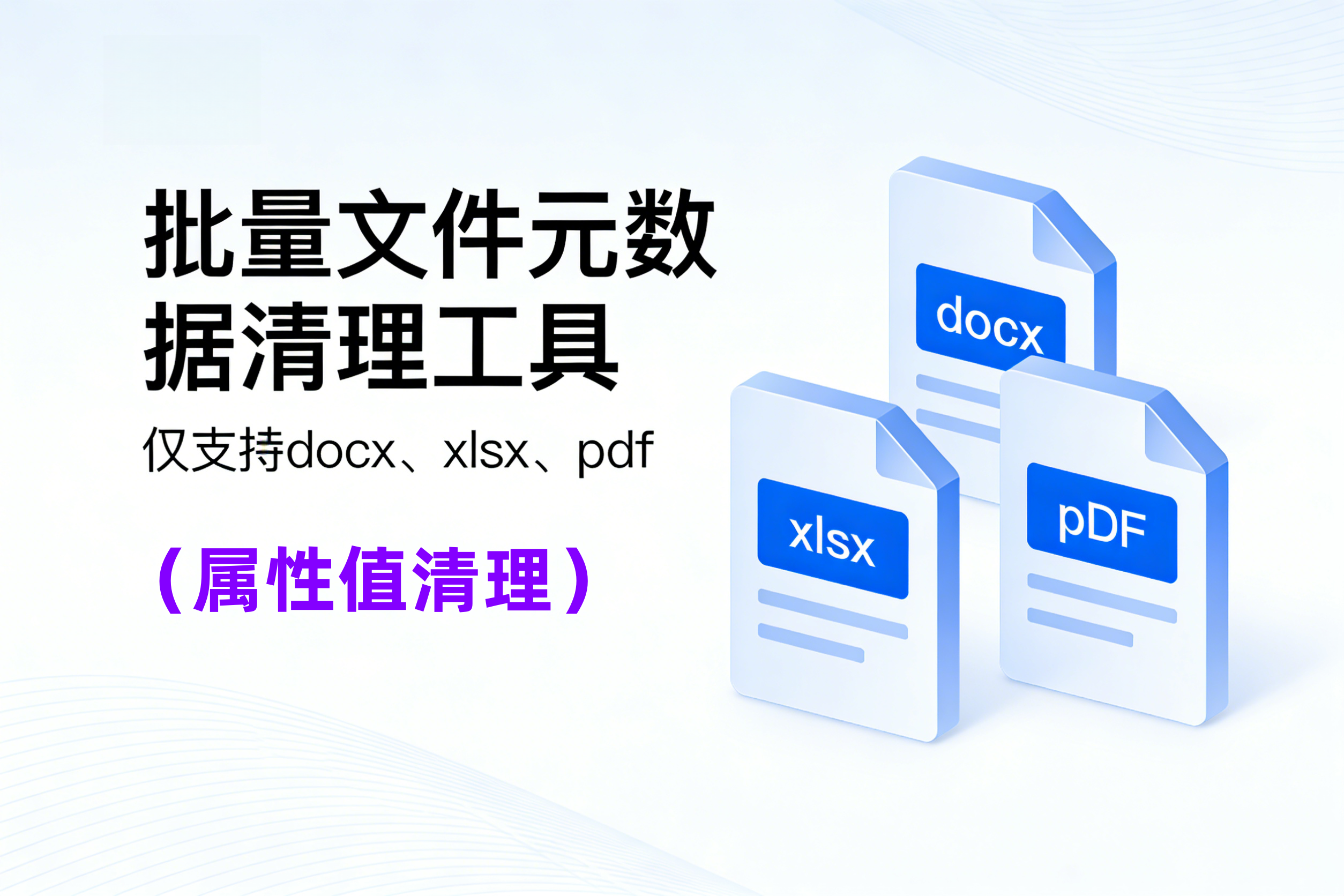 批量文件元数据(属性)清理工具（仅支持docx、xlsx、pdf）
