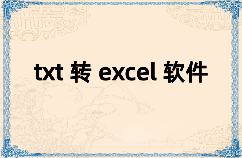 TXT转EXCEL软件